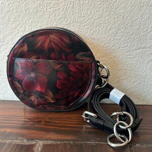Patricia Nash Devonia Floral Round Leather Crossbody Bag